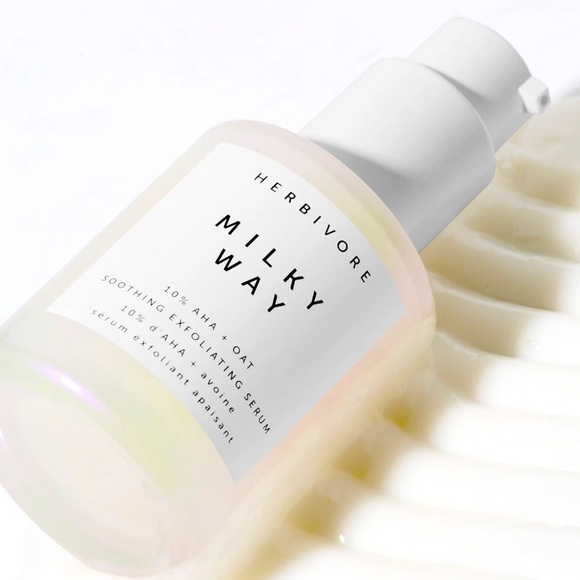 NEW Herbivore Milky Way 10% AHA + Oat Soothing Exfoliating Serum - Picture 1 of 7
